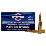 Prvi Ammo 7.5mm Schmidt-Rubin (7.5x55mm Swiss) 174gr FMJBT 20/Box