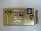 PRVI AMMO 7.62x54R 182gr Match FMJBT 20/Box