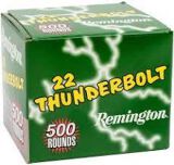 Remington 22 LR 40 Grain Thunderbolt, (500 rounds bulk pack)