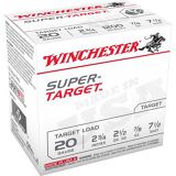Winchester Super Target 20 Gauge #7.5 Lead Shot 2-3/4" 7/8 Oz 25 Rounds
