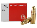 Sellier & Bellot 7.62x25 Tokarev 85gr FMJ, 50 per Box