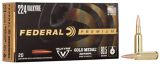 Federal Gold Medal Berger 224 Valkyrie, 80.5 Gr, OTM, 20 Rds