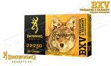Browning Ammo 22-250 Rem BXV, 50 Grain Box of 20 #B192322250