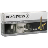 RUAG Swiss P Target 7.5x55mm Swiss, 175 gr, HPBT Ammunition, Model 254 44735