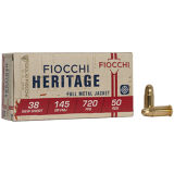 Fiocchi Heritage Ammunition - 38 S&W Short, 145 gr, FMJ, 720 fps, Model 38SWSHA