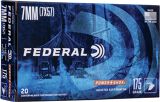 Federal Power-Shok Rifle Ammo - 7mm Mauser (7x57mm Mauser), 175Gr, Soft Point RN, 20rds Box