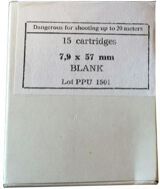 Prvi Partizan (PPU) Rifle Ammo - 7.9x57mm, BLANKS, 15rds Box