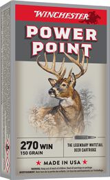 Winchester Super-X Rifle Ammo - 270 Win, 150Gr, Power-Point, 20rds Box, 2850fps