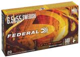 Federal Fusion Rifle Ammo - 6.5x55 Swedish, 140Gr, Fusion, 20rds Box