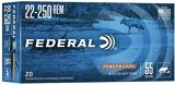 Federal Power-Shok Rifle Ammo - 22-250 Rem, 55Gr, SP, 20rds Box