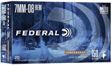 Federal Power-Shok Rifle Ammo - 7mm-08 Rem, 150Gr, Speer Hot-Cor SP, 20rds Box