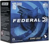 Federal Game-Shok Upland Game Load Shotgun Ammo - 16Ga, 2-3/4", 2-1/2DE, 1oz, #7.5, 25rds Box, 1165fps