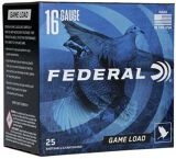 Federal Game-Shok Upland Game Load Shotgun Ammo - 16Ga, 2-3/4", 2-1/2DE, 1oz, #8, 25rds Box, 1165fps