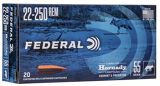 Federal Varmint & Predator Rifle Ammo - 22-250 Rem, 55Gr, Hornady V-Max , 20rds Box