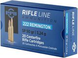 PPU PP222 Rifle Ammo .222 Remington SP 50gr 20Rnd