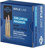 Prvi Partizan (PPU) Rifle Ammo - 338 Lapua Magnum, 250Gr, BTHP Match, 10rds Box