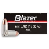 Blazer Aluminum 9mm Ammo (115grs. FMJ) 50rds