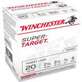 Winchester Super-Target 20ga 2-3/4" #8 Shot 7/8 oz Lead, Box of 25
