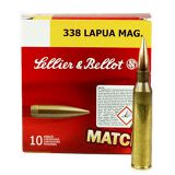 Sellier & Bellot Ammo .338 Lapua Mag, 250 Grain, Hollow Point Boat Tail (HPBT) - Box of 10