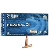 Federal American Eagle Varmint & Predator Ammo 22-250 Rem, 50 Grain, JHP - Box of 20, AE22250G