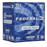 Federal Champion Training Rimfire Ammo, 22 LR, 36 Grain, Lead Hollow Point, 1260 fps - box of 525 Rounds