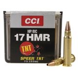 CCI Ammo 17 Hornady Magnum Rimfire (HMR) 17gr Speer TNT Jacketed HP  - Box of 50