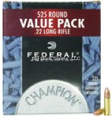 Federal 745 Champion Rimfire Rifle Ammo 22 LR, Copper Plated HP, 36 Grains, 1260 fps, 525 Rounds, Boxed