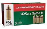 Sellier & Bellot Pistol & Revolver Ammo - 7.65mm Browning (32 Auto), 73Gr, FMJ, 50rds Box
