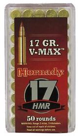 Hornady Varmint Express Rimfire Ammo - 17 HMR, 17Gr, V-MAX, 500rds Brick