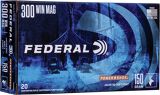 Federal Power-Shok Rifle Ammo - 300 Win Mag, 150Gr, Speer Hot-Cor SP, 20rds Box, 3150fps