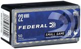 Federal Small Game Rimfire Ammo - 22 WMR, 50Gr, JHP,1530fps, 50rds Box
