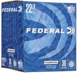 Federal Champion Rimfire Ammo - 22 LR, 36Gr, Copper-Plated Hollow Point, 325rds Value Pack, 1260fps