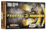 Federal Premium Medium Game Rifle Ammo - 7mm-08 Rem, 140Gr, Barnes TSX Copper, 20rds Box, 2820fps