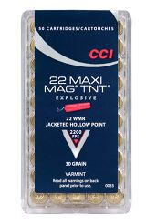 22 Maxi Mag TNT .22 WMR cal Ammunition - 30 gr - 50/Box